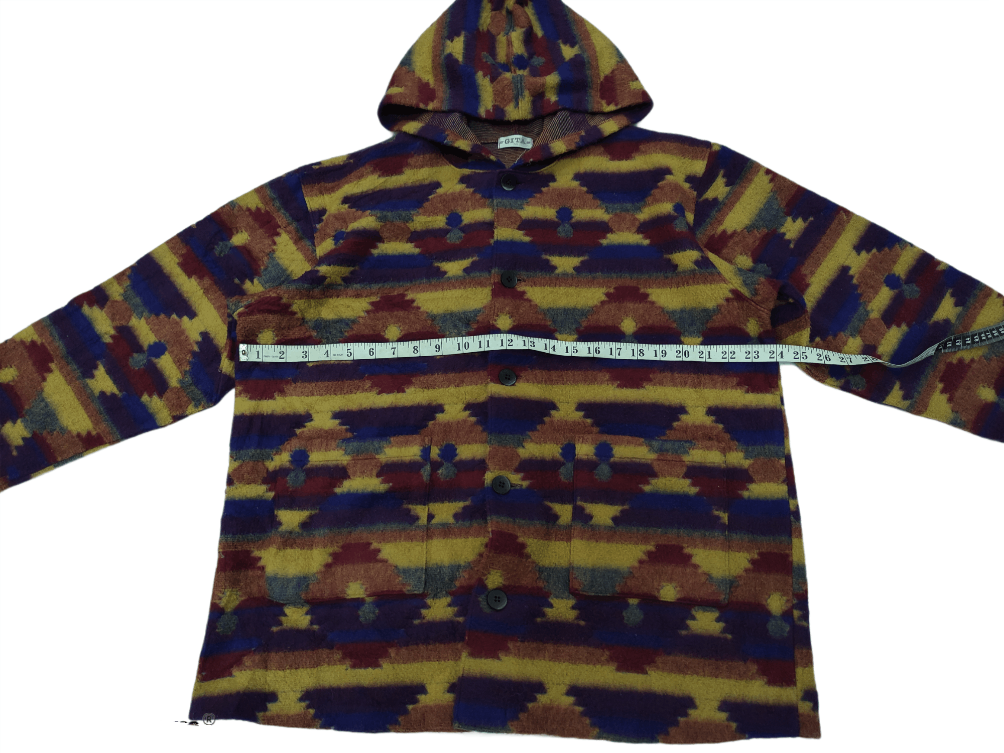 Japanese Brand × Native × Vintage Vintage Western Style Aztec Print Hoodie Button Jacket Size US L / EU 52-54 / 3 - 8 Thumbnail
