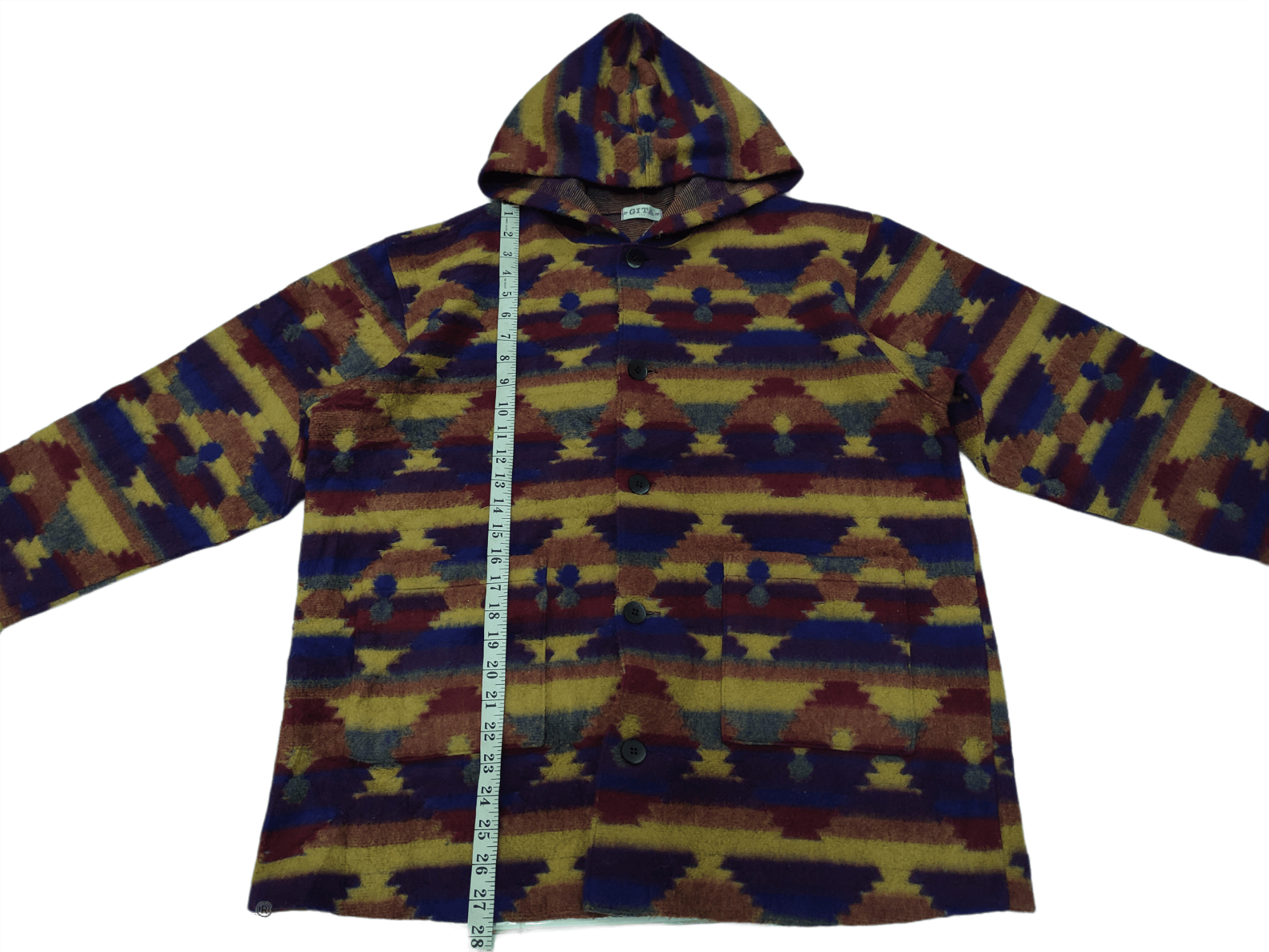 Japanese Brand × Native × Vintage Vintage Western Style Aztec Print Hoodie Button Jacket Size US L / EU 52-54 / 3 - 9 Thumbnail