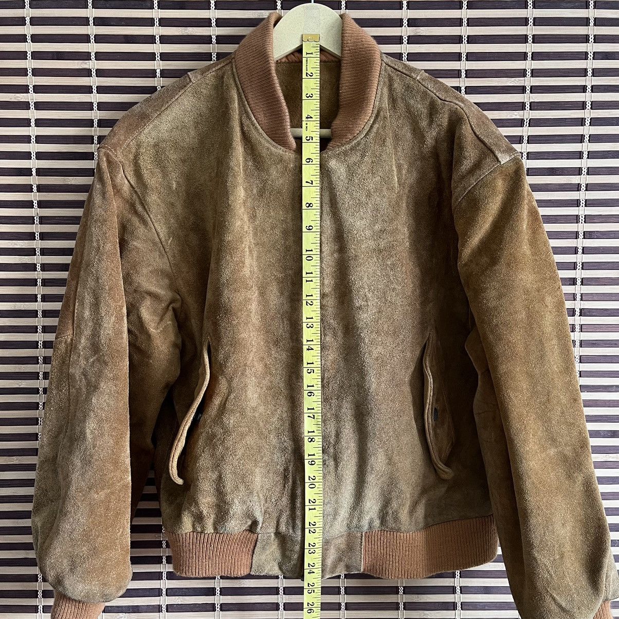 Vintage Vintage Bomber Cowhide Suede Leather Jacket Size US L / EU 52-54 / 3 - 3 Thumbnail