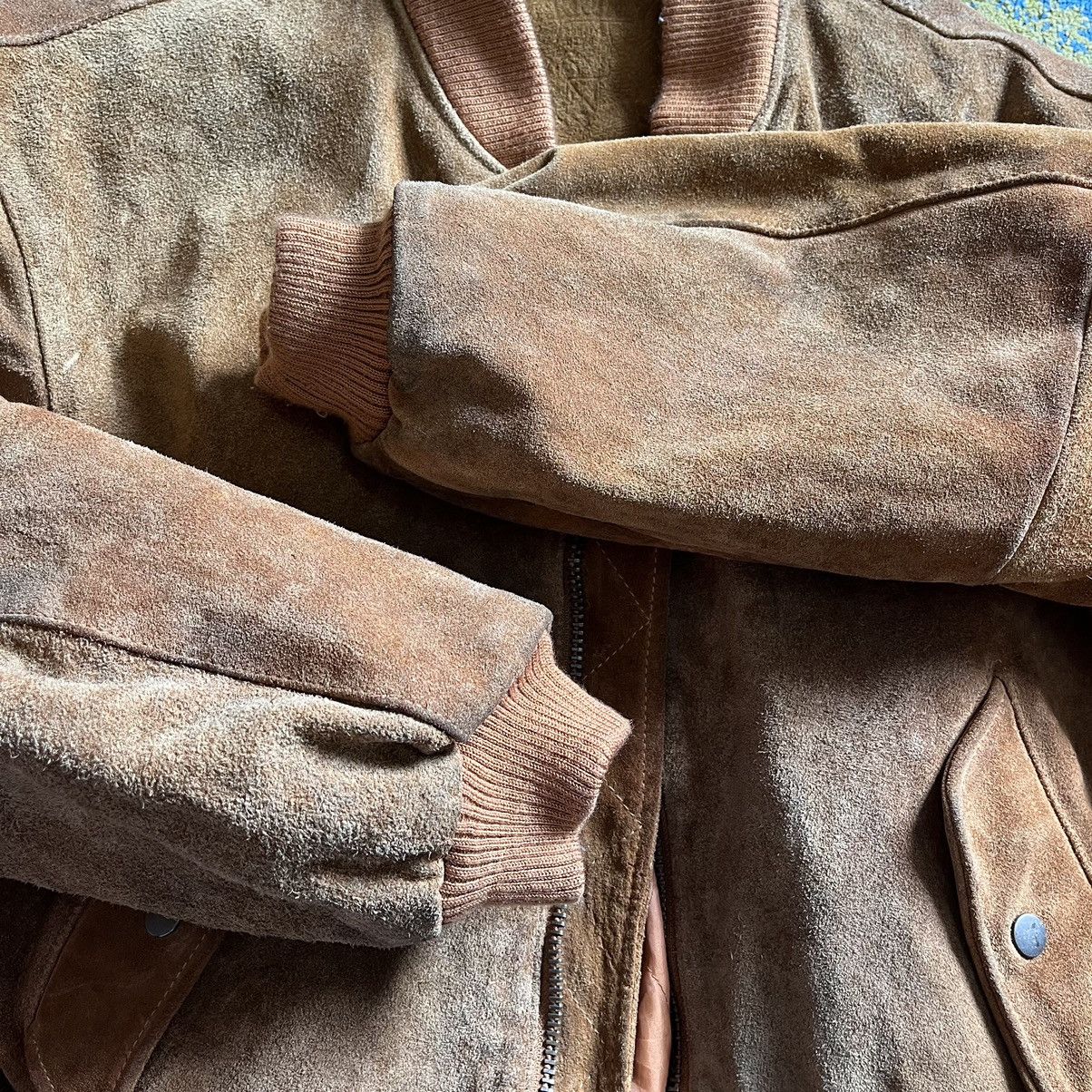 Vintage Vintage Bomber Cowhide Suede Leather Jacket Size US L / EU 52-54 / 3 - 15 Thumbnail