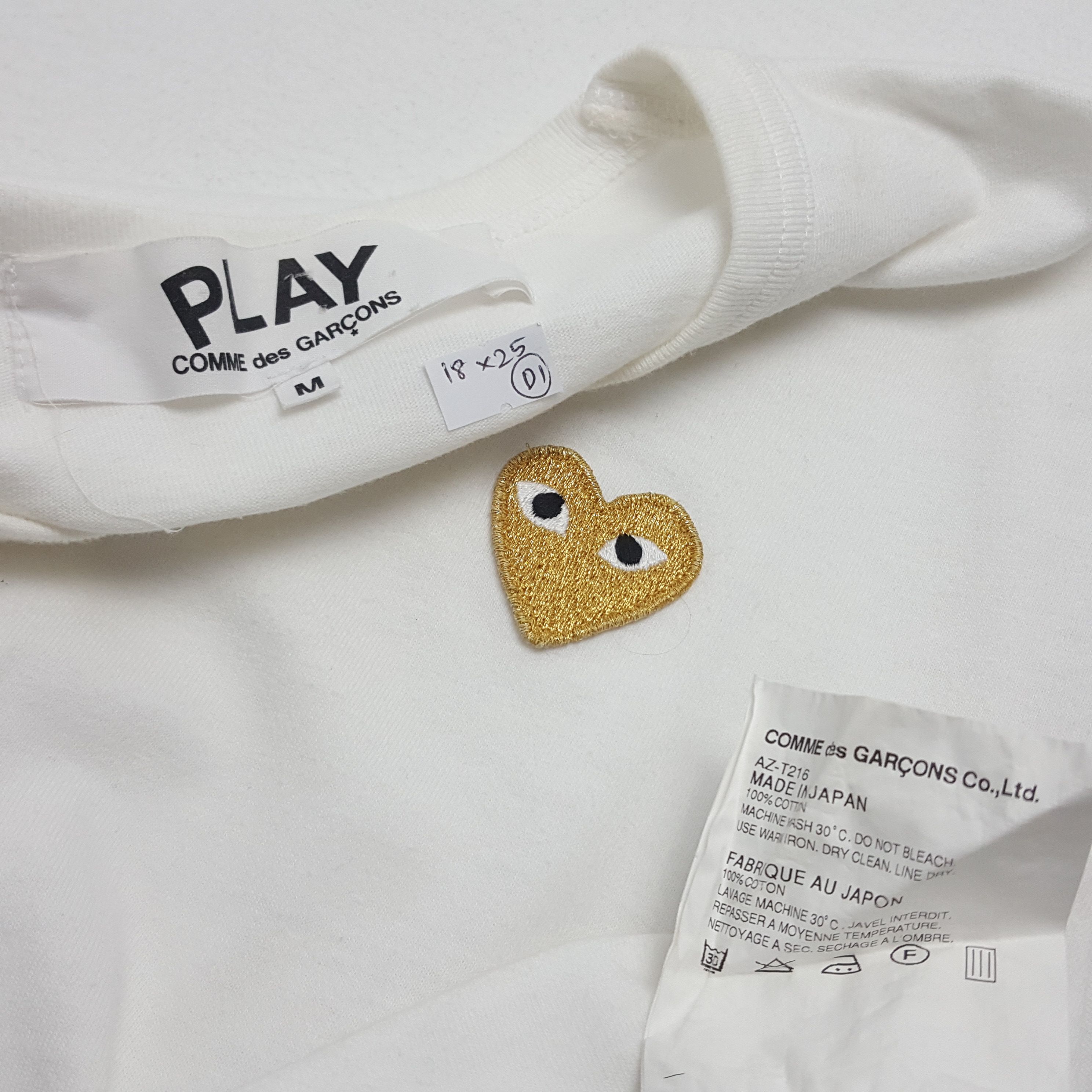 Comme des Garcons × Comme des Garcons PLAY × Vintage Vintage COMME des CARCONS PLAY logo t-shirts made in Japan Size US M / EU 48-50 / 2 - 2 Thumbnail