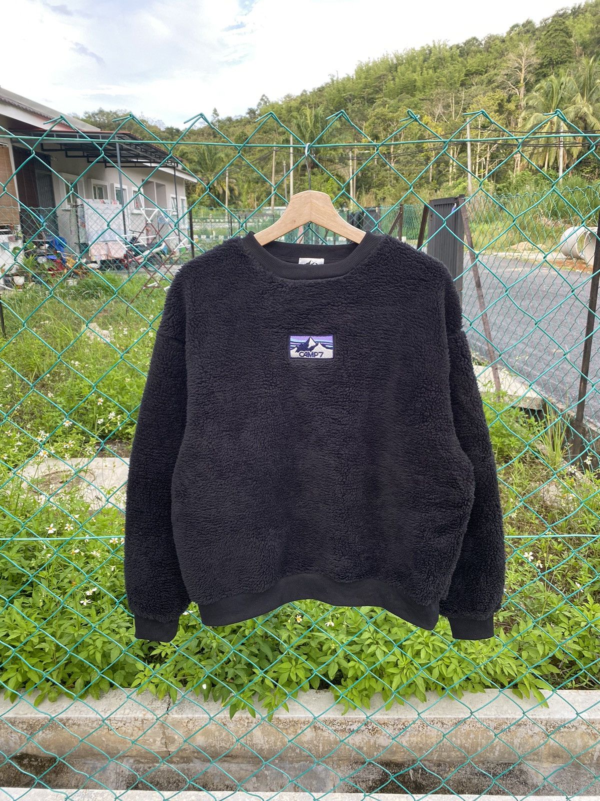 image of Colorado Trading Co x Outdoor Life Steals Camp7 Boulder Colorado Deep Pile Crewneck in Black (Size 