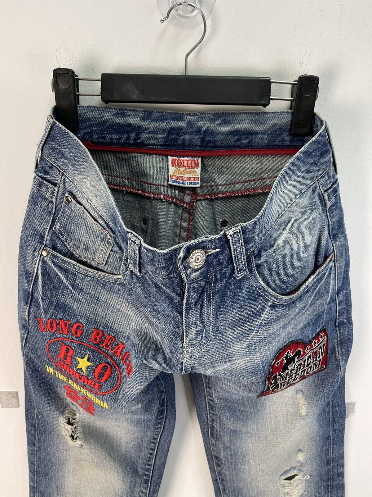 Vintage Vintage Rollin Long Beach Surf Style Denim Size US 31 - 13 Thumbnail