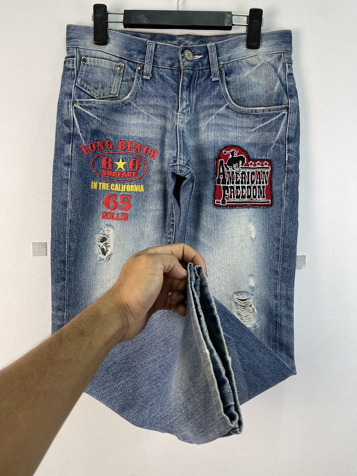 Vintage Vintage Rollin Long Beach Surf Style Denim Size US 31 - 9 Thumbnail