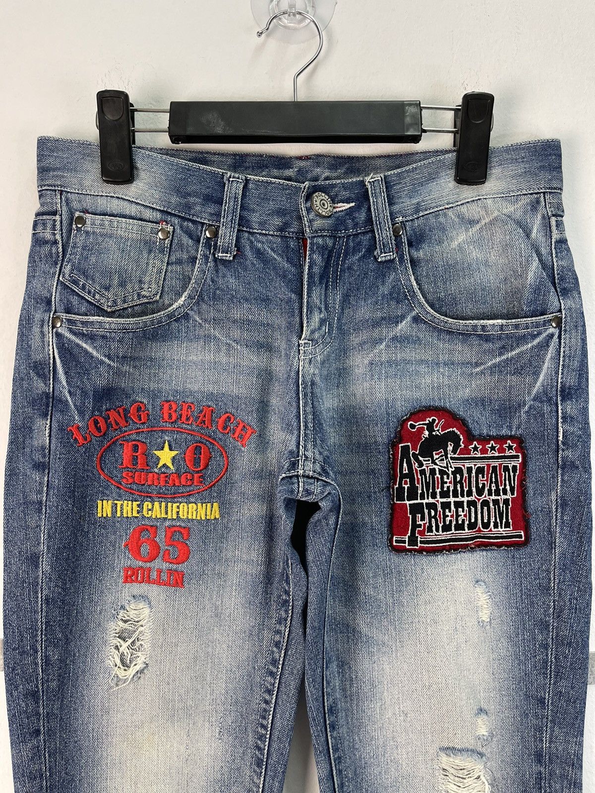 Vintage Vintage Rollin Long Beach Surf Style Denim Size US 31 - 1 Thumbnail