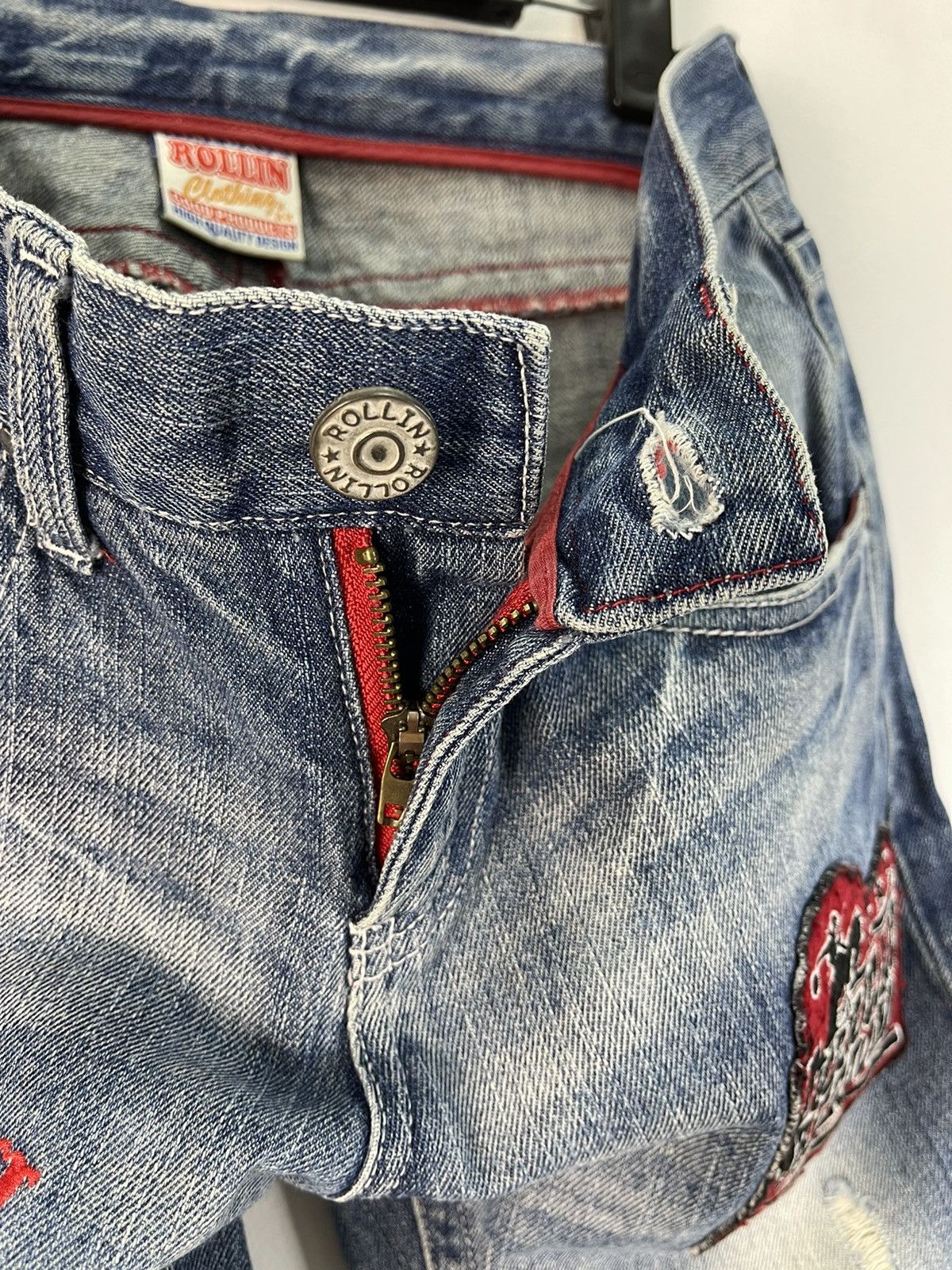 Vintage Vintage Rollin Long Beach Surf Style Denim Size US 31 - 14 Thumbnail