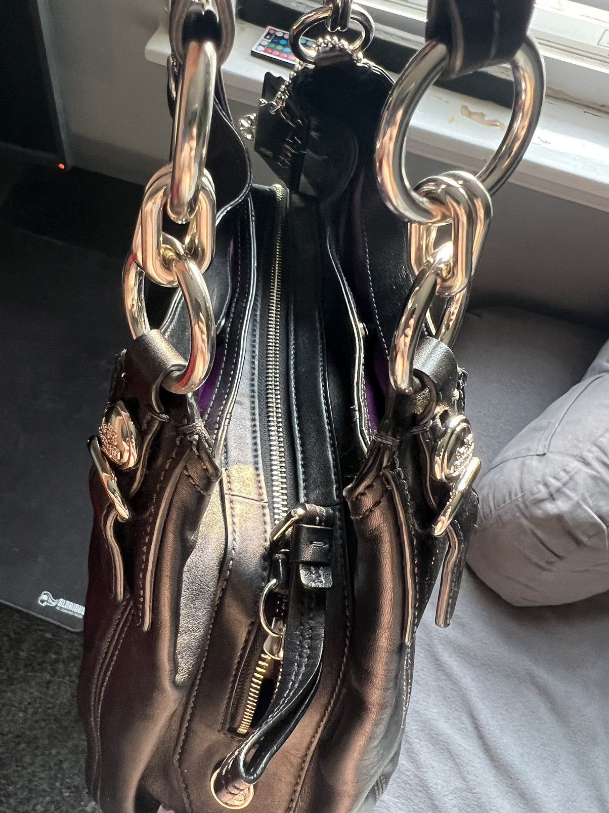 Coach Leather Coach Shoulder Bag W/ Purple Interior Size ONE SIZE - 3 Thumbnail