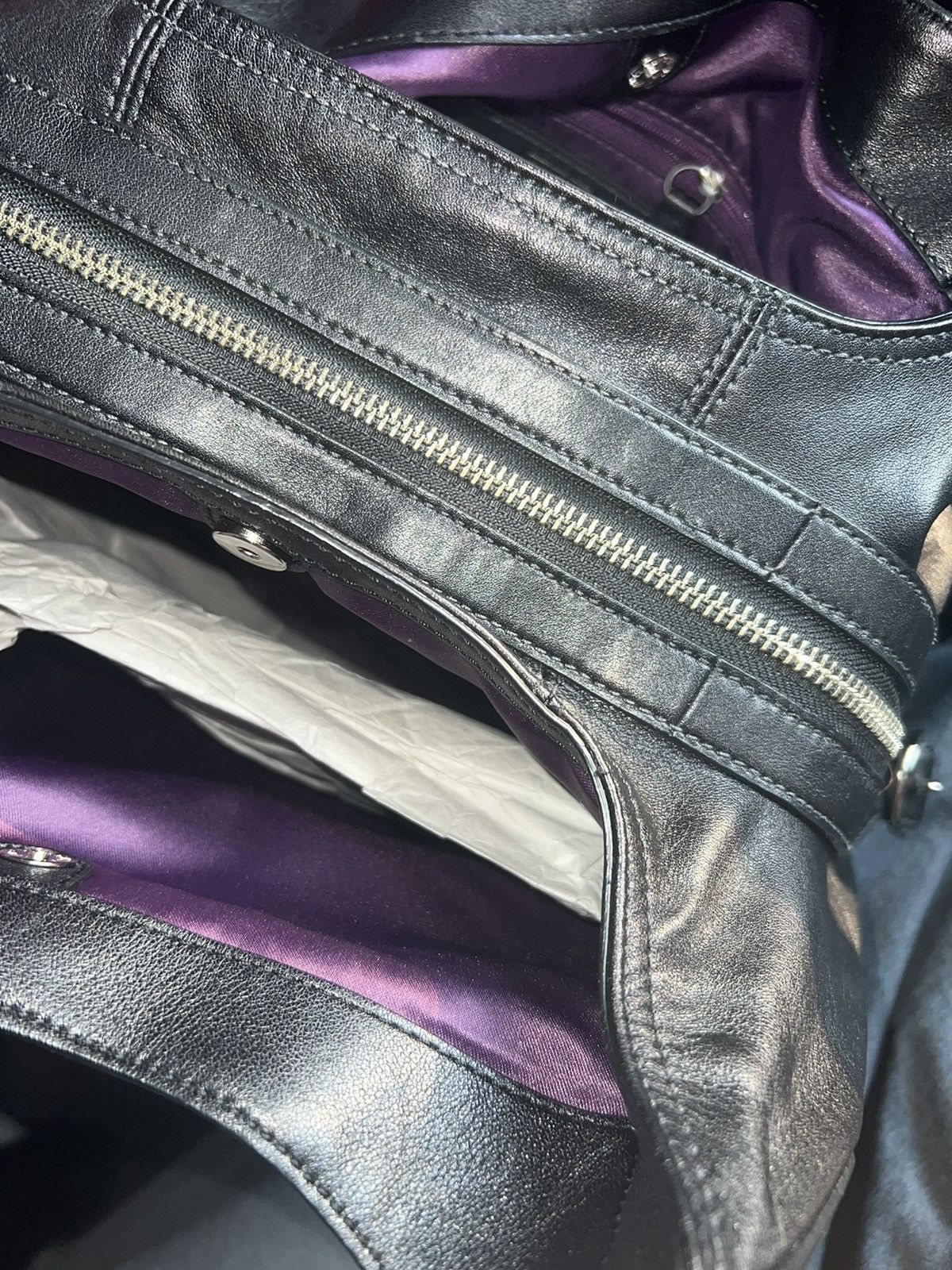 Coach Leather Coach Shoulder Bag W/ Purple Interior Size ONE SIZE - 6 Thumbnail