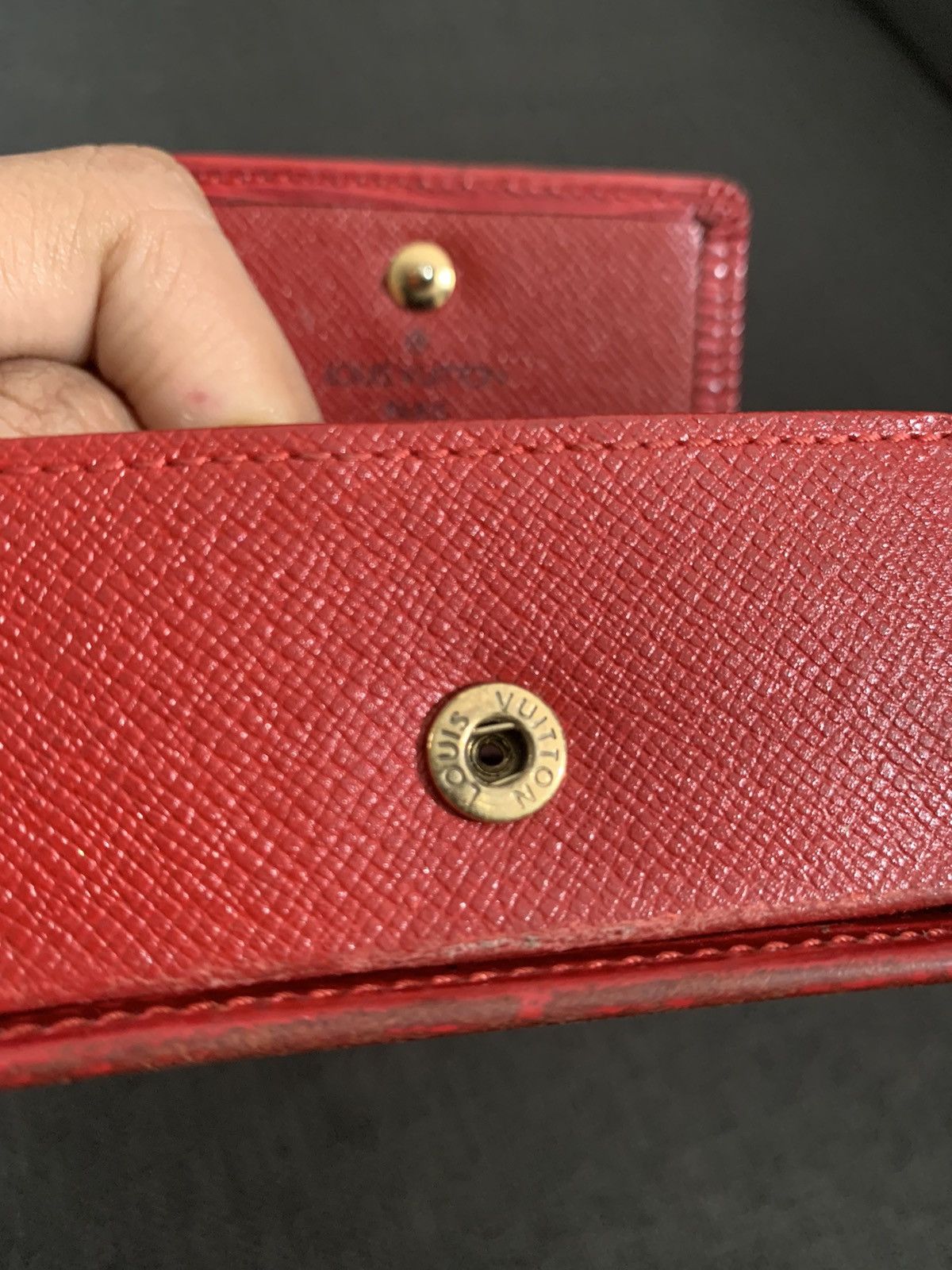 Louis Vuitton Louis Vuitton Coin Wallet Leather Red Size ONE SIZE - 6 Thumbnail