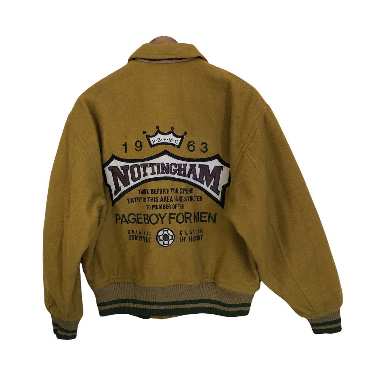 image of Cashmere Wool x Varsity Jacket Vintage Page Boy For Men Spellout Wool Varsity Jacket (Size Medium)