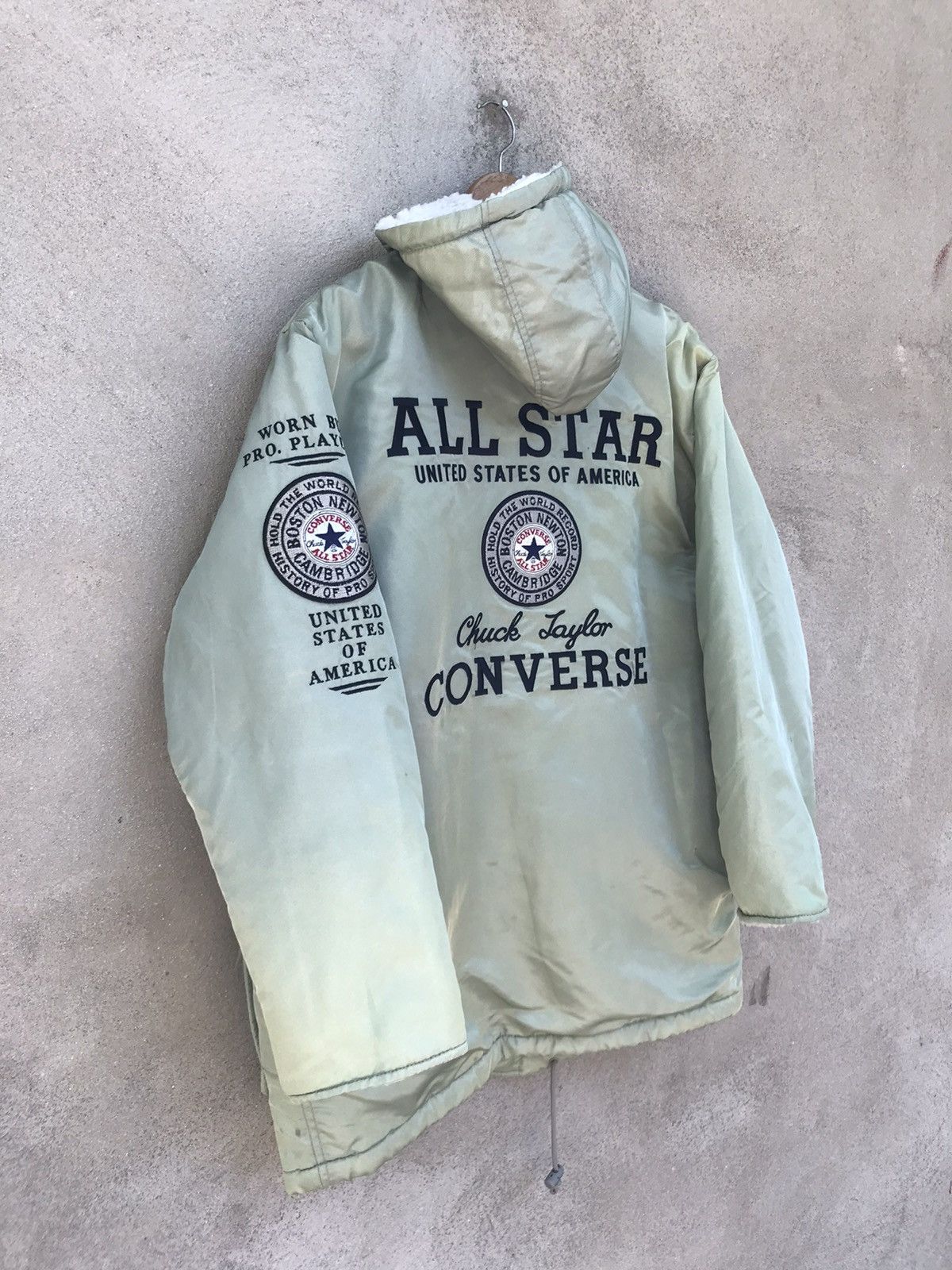 Converse × Other RARE VINTAGE Y2K CONVERSE BOSTON SPELLOUT SHERPA JACKET Size US L / EU 52-54 / 3 - 5 Thumbnail