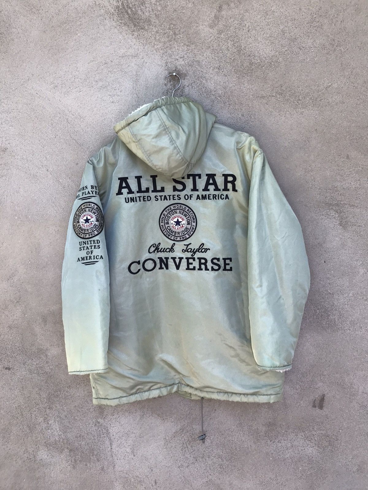 Converse × Other RARE VINTAGE Y2K CONVERSE BOSTON SPELLOUT SHERPA JACKET Size US L / EU 52-54 / 3 - 2 Thumbnail