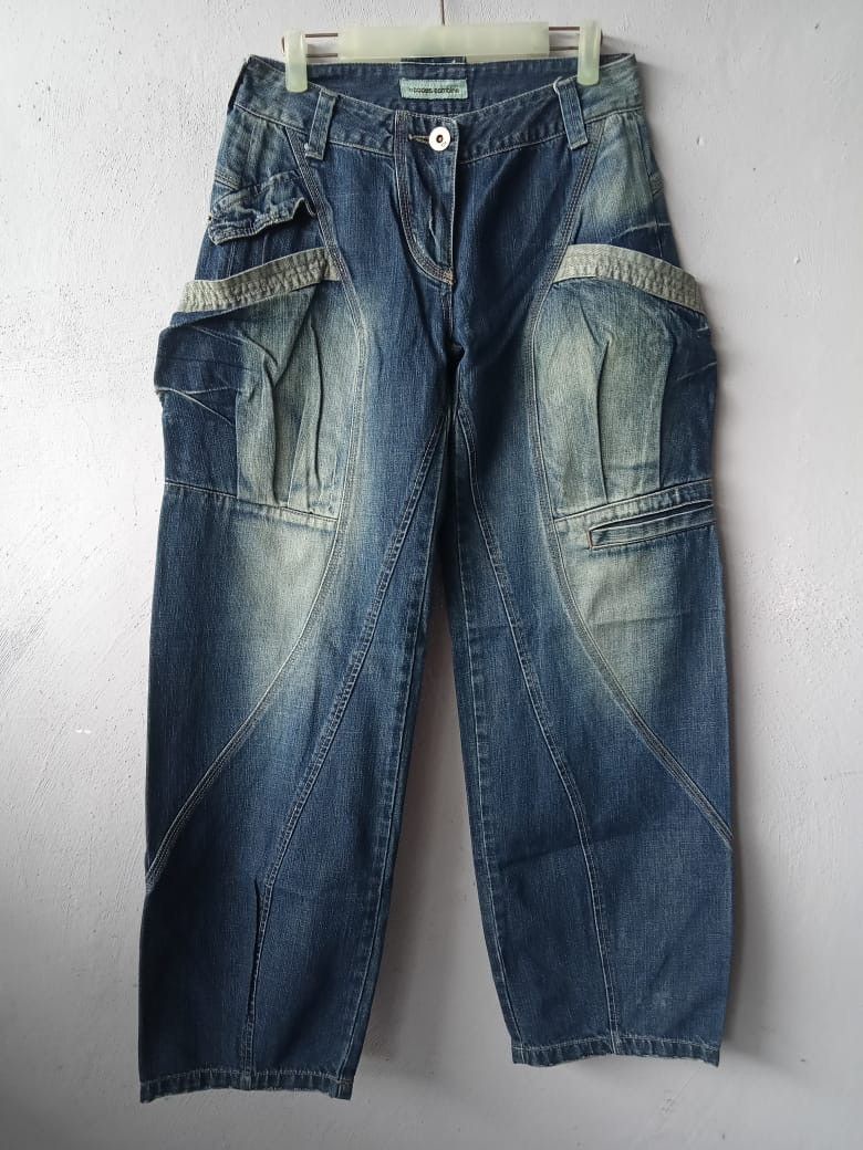 JNCO Side Pocket Distressed Balloon Jeans Denim Size US 28 / EU 44 - 1 Thumbnail