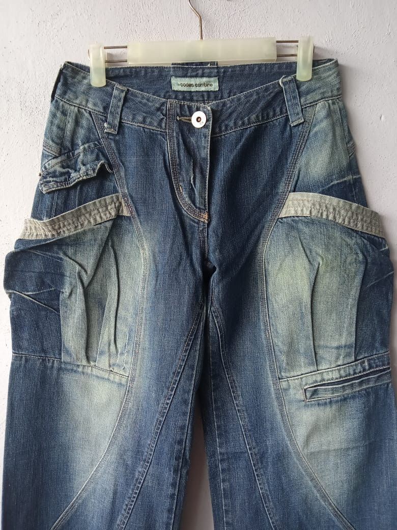 JNCO Side Pocket Distressed Balloon Jeans Denim Size US 28 / EU 44 - 2 Thumbnail