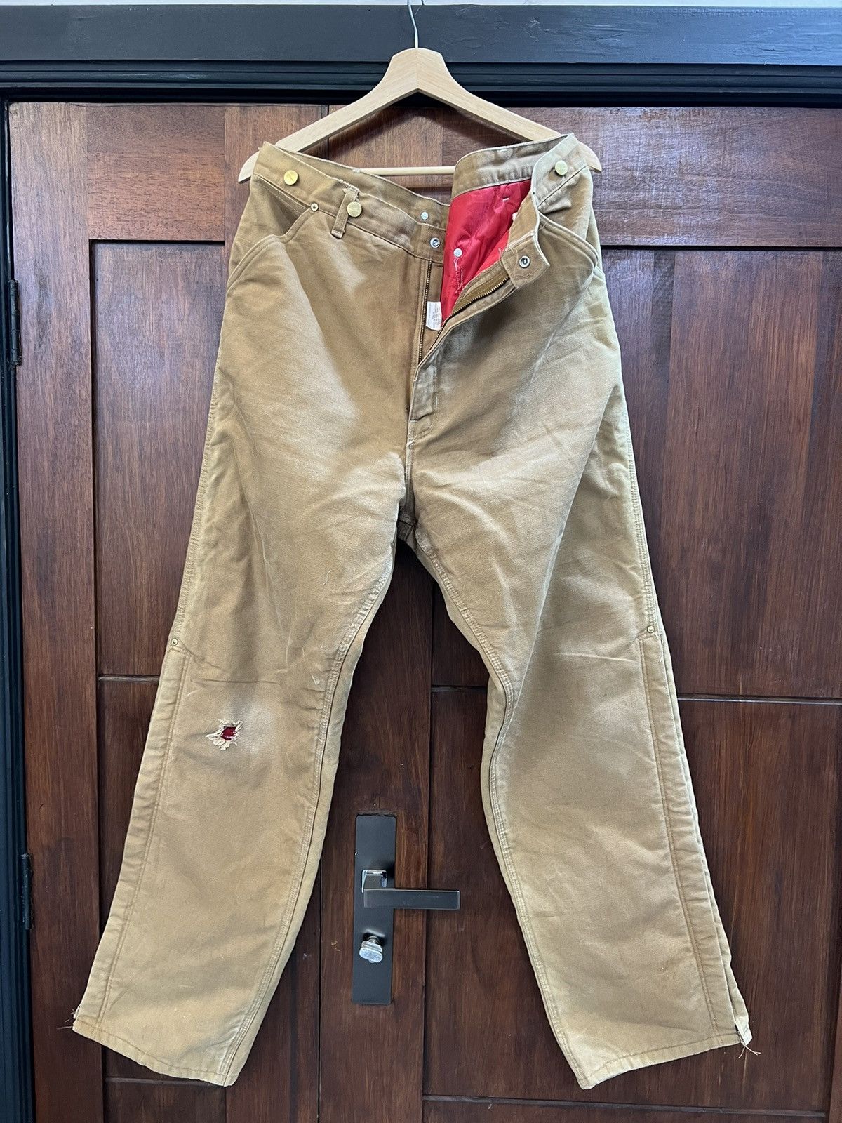 American Apparel × Carhartt Carhartt Distressed Denim Pants Size US 39 - 1 Thumbnail