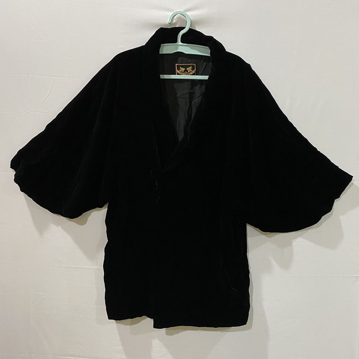 Velvet Black Velvet Kimono Style Jacket Made in Germany Size US M / EU 48-50 / 2 - 1 Thumbnail