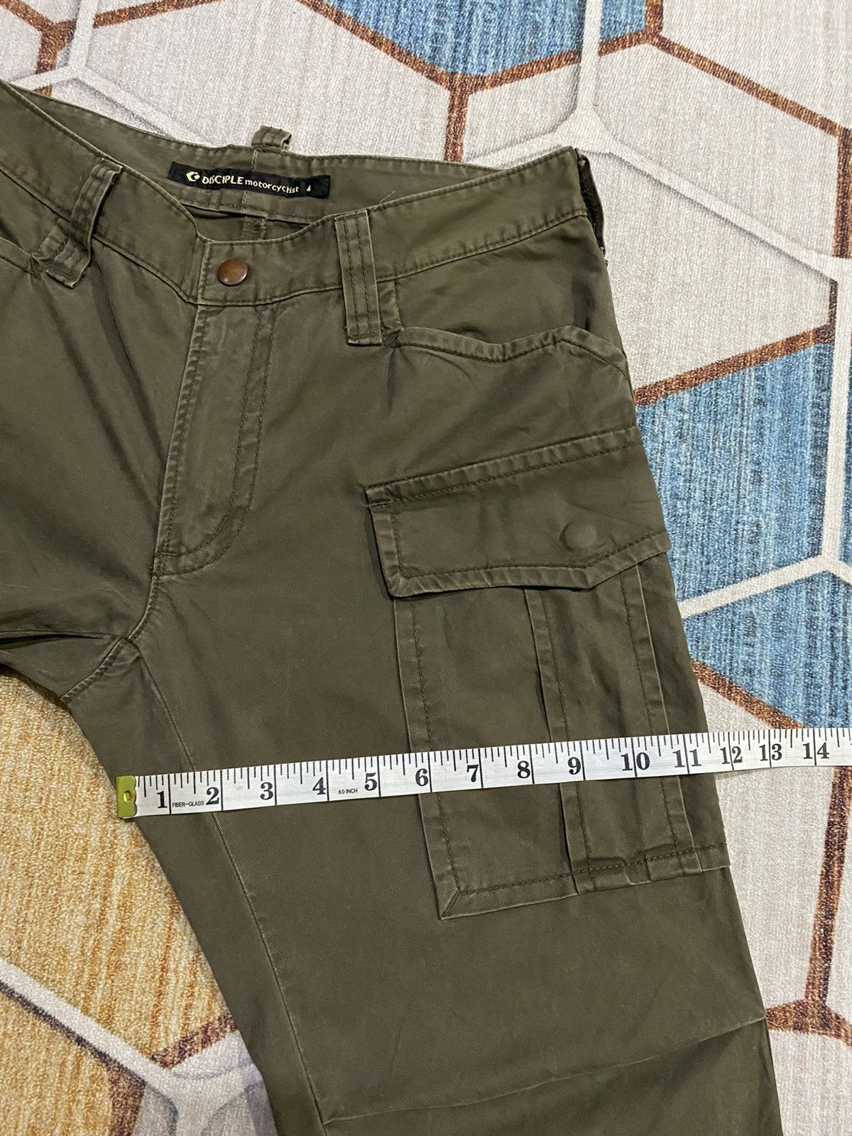 Japanese Brand Disciple Motorcyclist Leather Trim Biker Style Cargo Pants Size US 31 - 13 Thumbnail