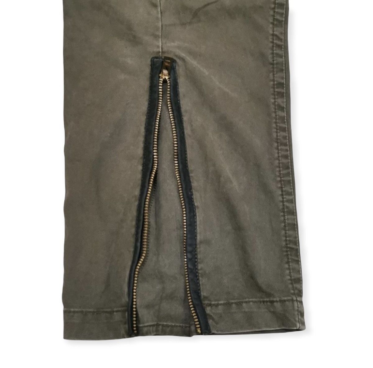 Japanese Brand Disciple Motorcyclist Leather Trim Biker Style Cargo Pants Size US 31 - 10 Thumbnail