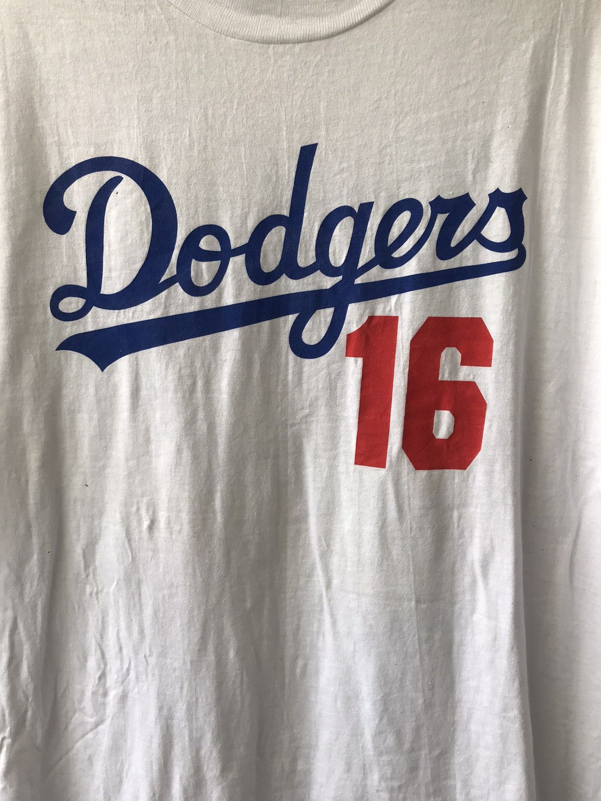MLB × Vintage Vtg Baseball Dodgers 16 Hideo Nomo Legendary Big Printed Size US XL / EU 56 / 4 - 6 Thumbnail