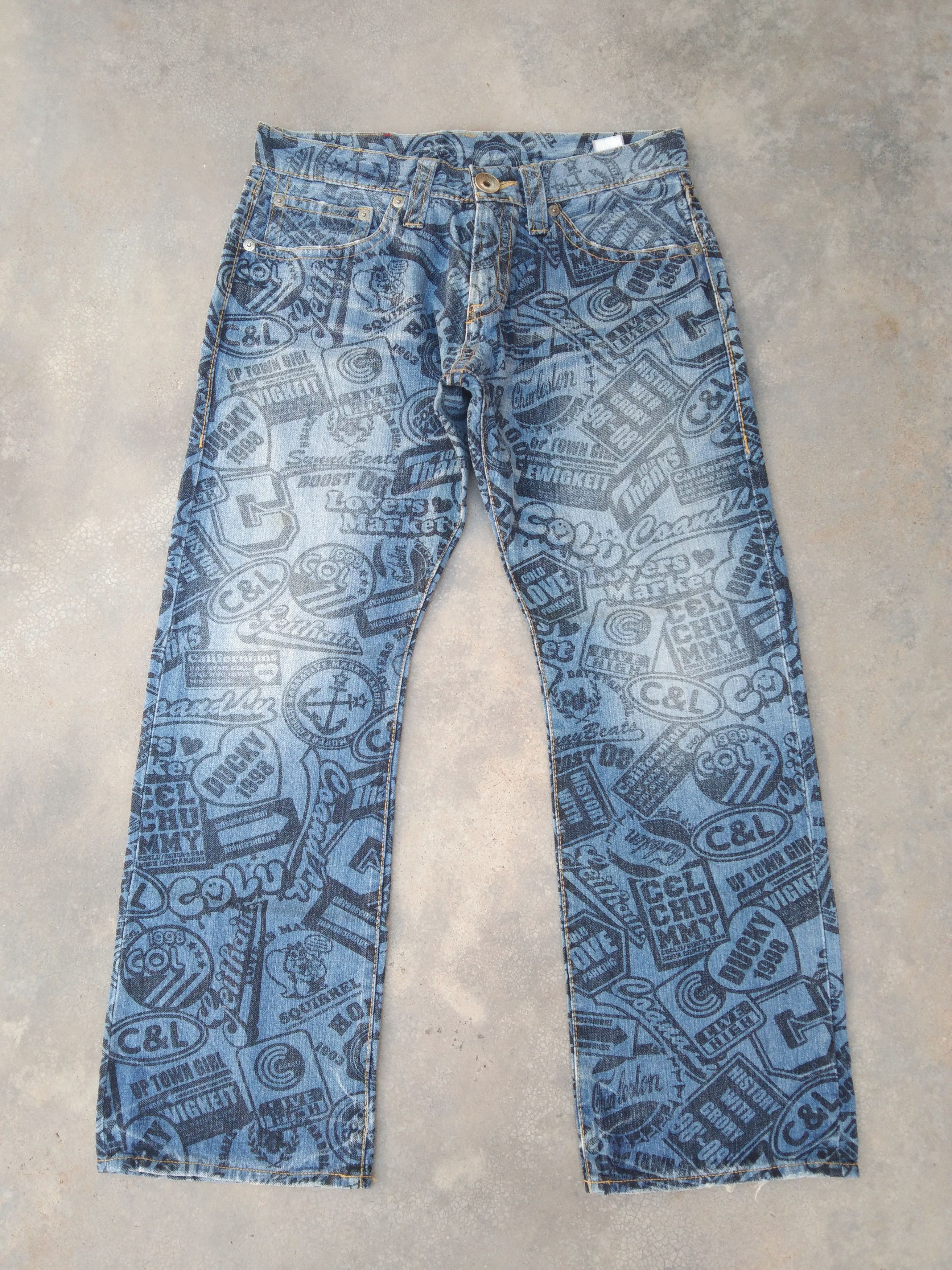 Japanese Brand Vintage Japanese Co&Lu Retro Punk Straight Leg Jeans 31x29 Size US 31 - 1 Thumbnail
