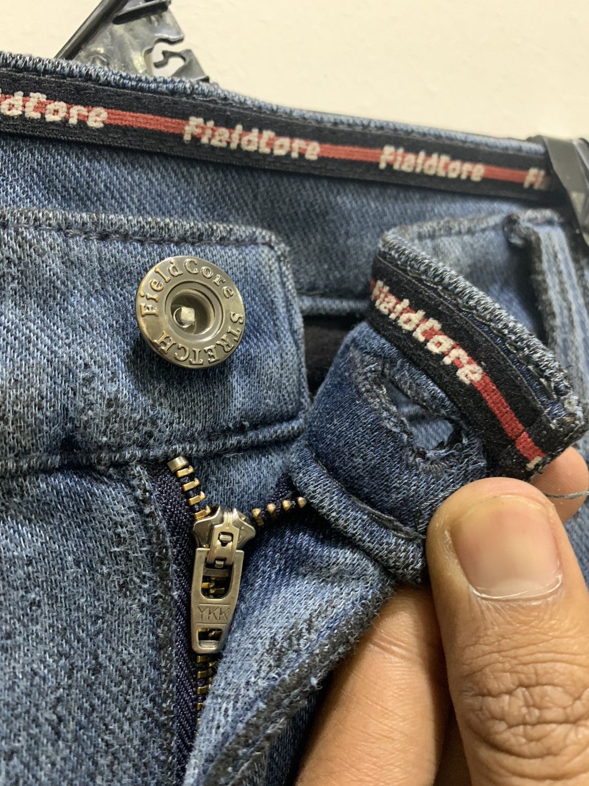 Japanese Brand FIELDCORE Curve Leg 7Pocket Distressed Denim Jean CargoPant Size US 34 / EU 50 - 15 Thumbnail