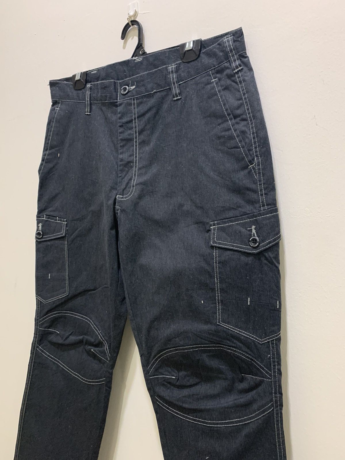 Japanese Brand × Paper Denim & Cloth 96 CLOTH Double Knee Laced Stitch Multipocket Cargo Pant Size US 35 - 7 Thumbnail