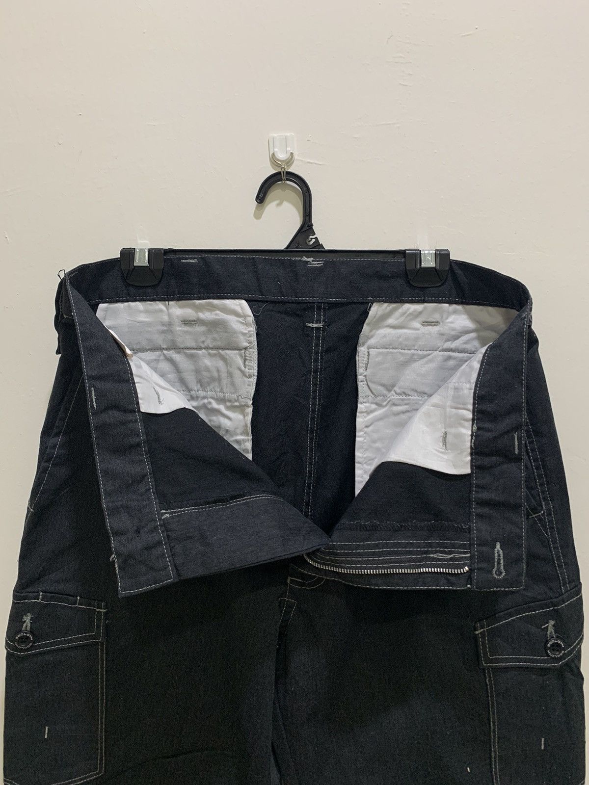 Japanese Brand × Paper Denim & Cloth 96 CLOTH Double Knee Laced Stitch Multipocket Cargo Pant Size US 35 - 15 Thumbnail