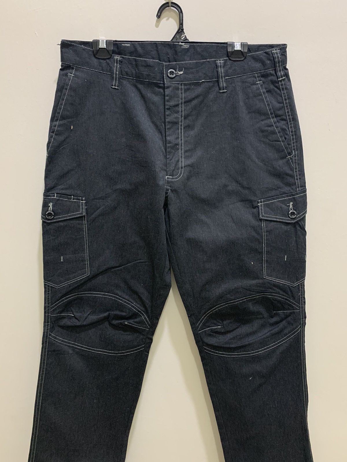 Japanese Brand × Paper Denim & Cloth 96 CLOTH Double Knee Laced Stitch Multipocket Cargo Pant Size US 35 - 4 Thumbnail