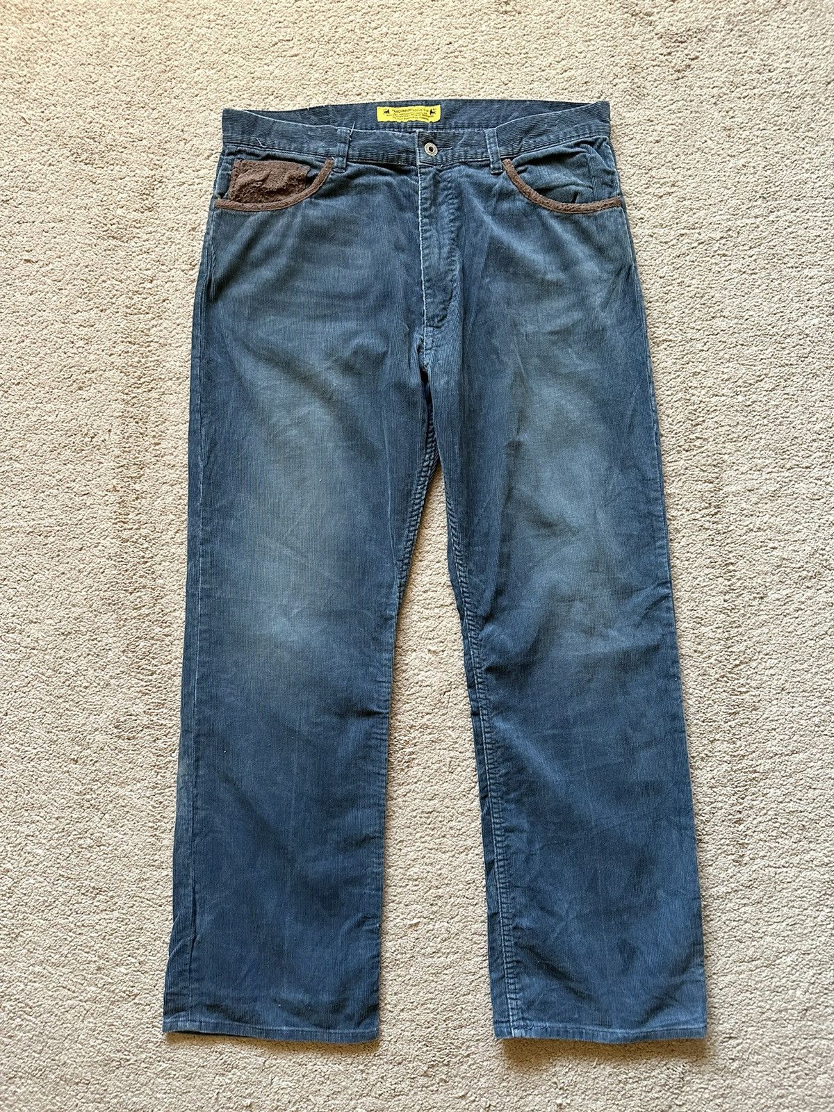 image of Aw2005 Sasquatchfabrix Corduroy Baggy Pant in Blue, Men's (Size 36)