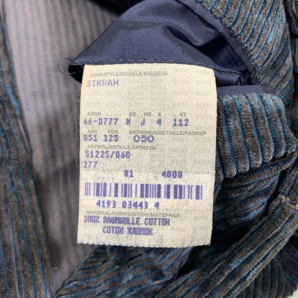 Hugo Boss HUGO BOSS Italian Fashion Design Coduroy Blazer Coats Jacket Size US M / EU 48-50 / 2 - 7 Thumbnail