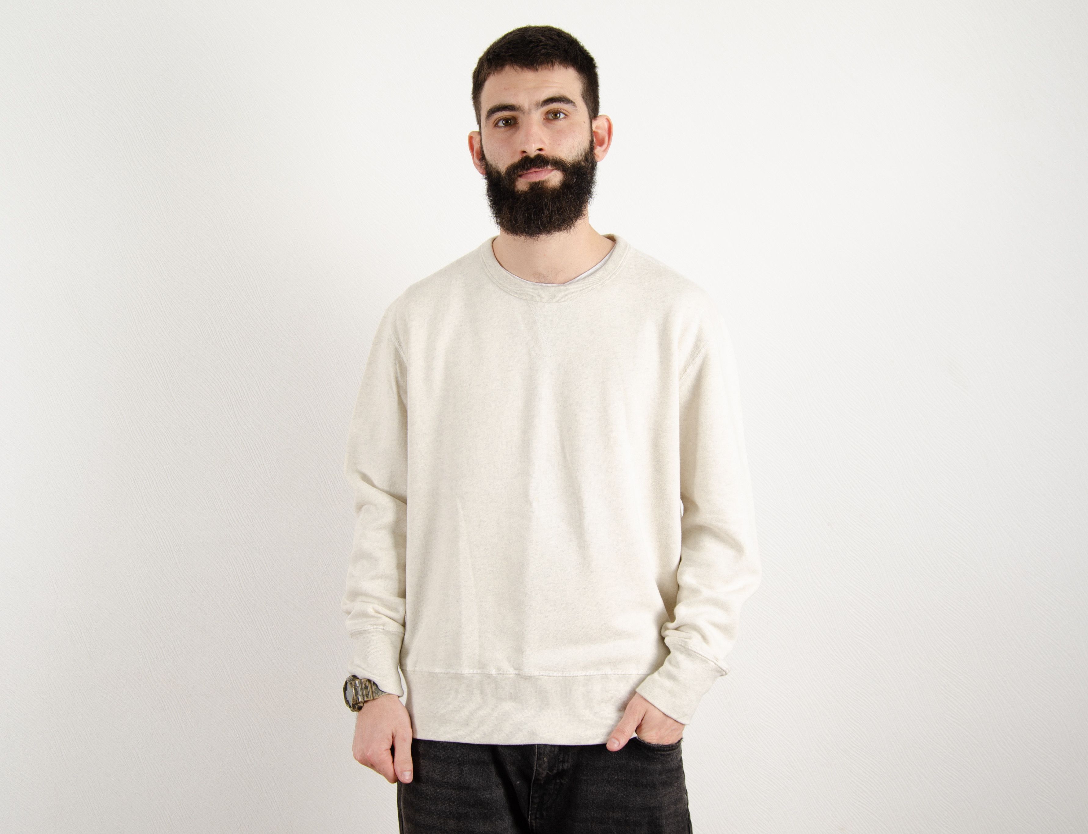 Our Legacy Our Legacy Reversible Basic Sweatshirt Cream White Grey ...