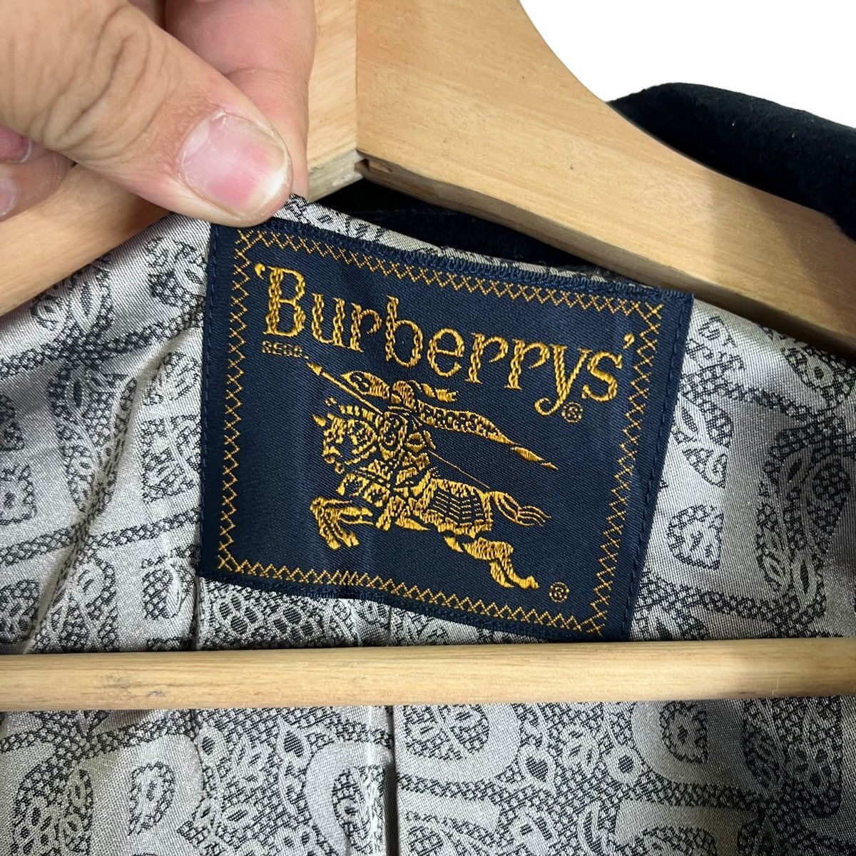 Burberry 🔥RICH BLACK - FLY COATS HERRINGBONE WOOL LONG JACKET Size US M / EU 48-50 / 2 - 13 Thumbnail