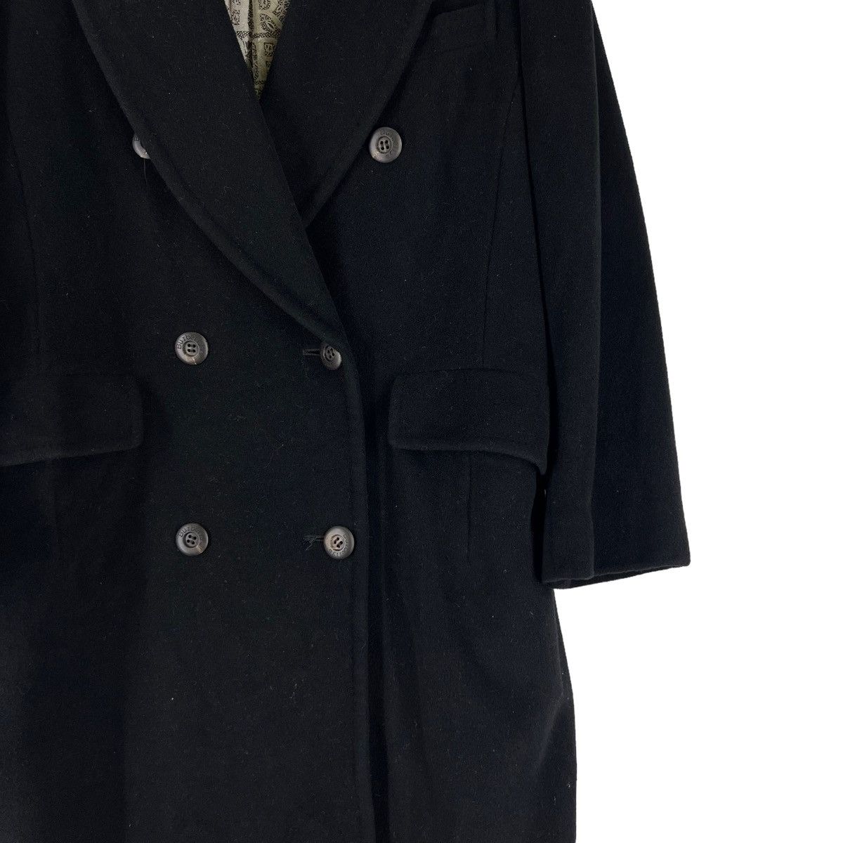 Burberry 🔥RICH BLACK - FLY COATS HERRINGBONE WOOL LONG JACKET Size US M / EU 48-50 / 2 - 4 Thumbnail
