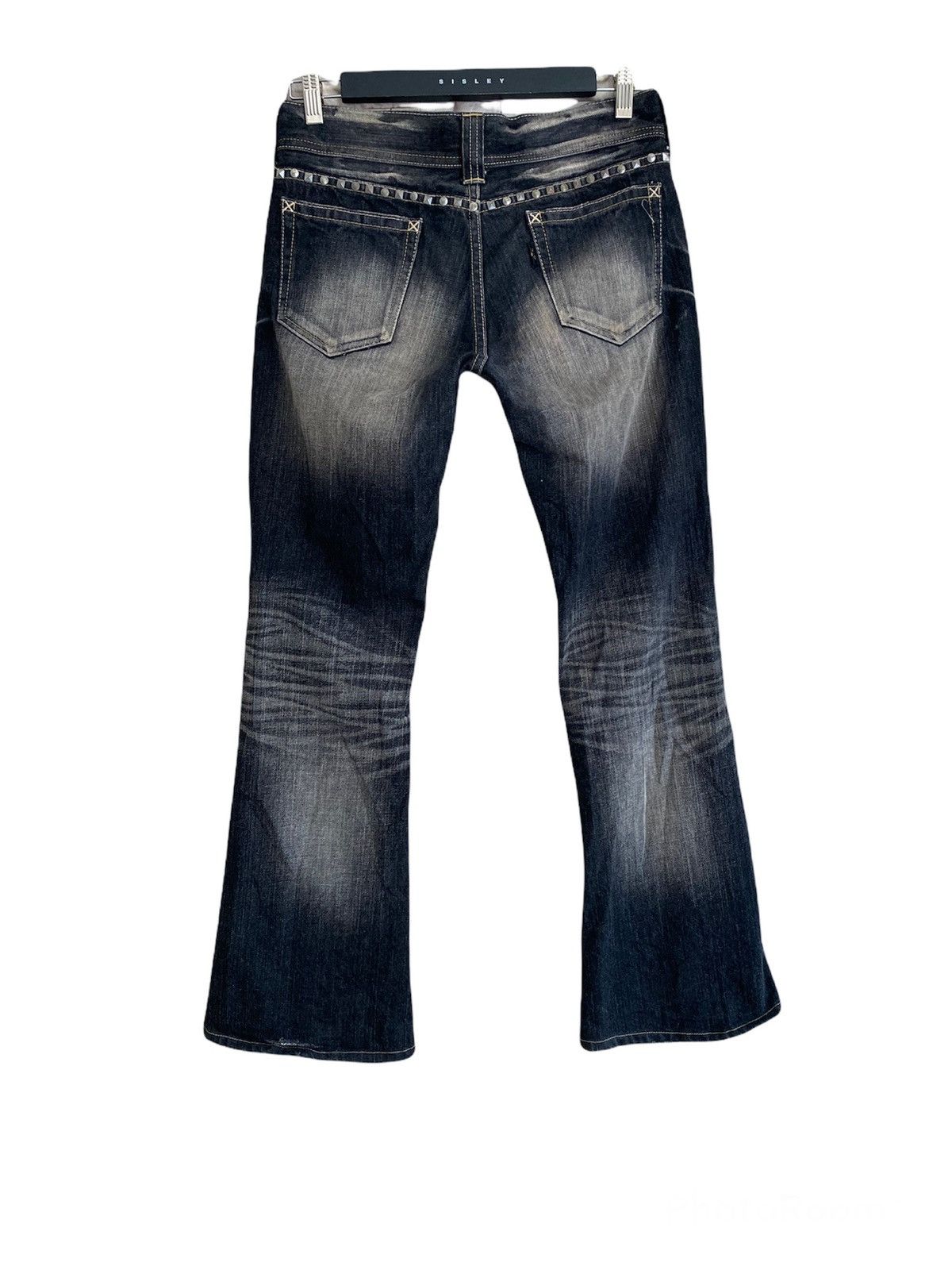 Vanquish Vanquish Studded Distressed Denim Flare Jeans LGB Size US 30 / EU 46 - 3 Thumbnail