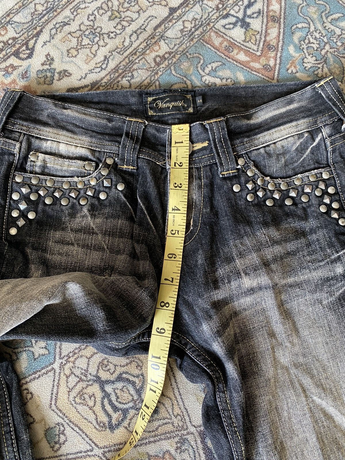 Vanquish Vanquish Studded Distressed Denim Flare Jeans LGB Size US 30 / EU 46 - 22 Thumbnail