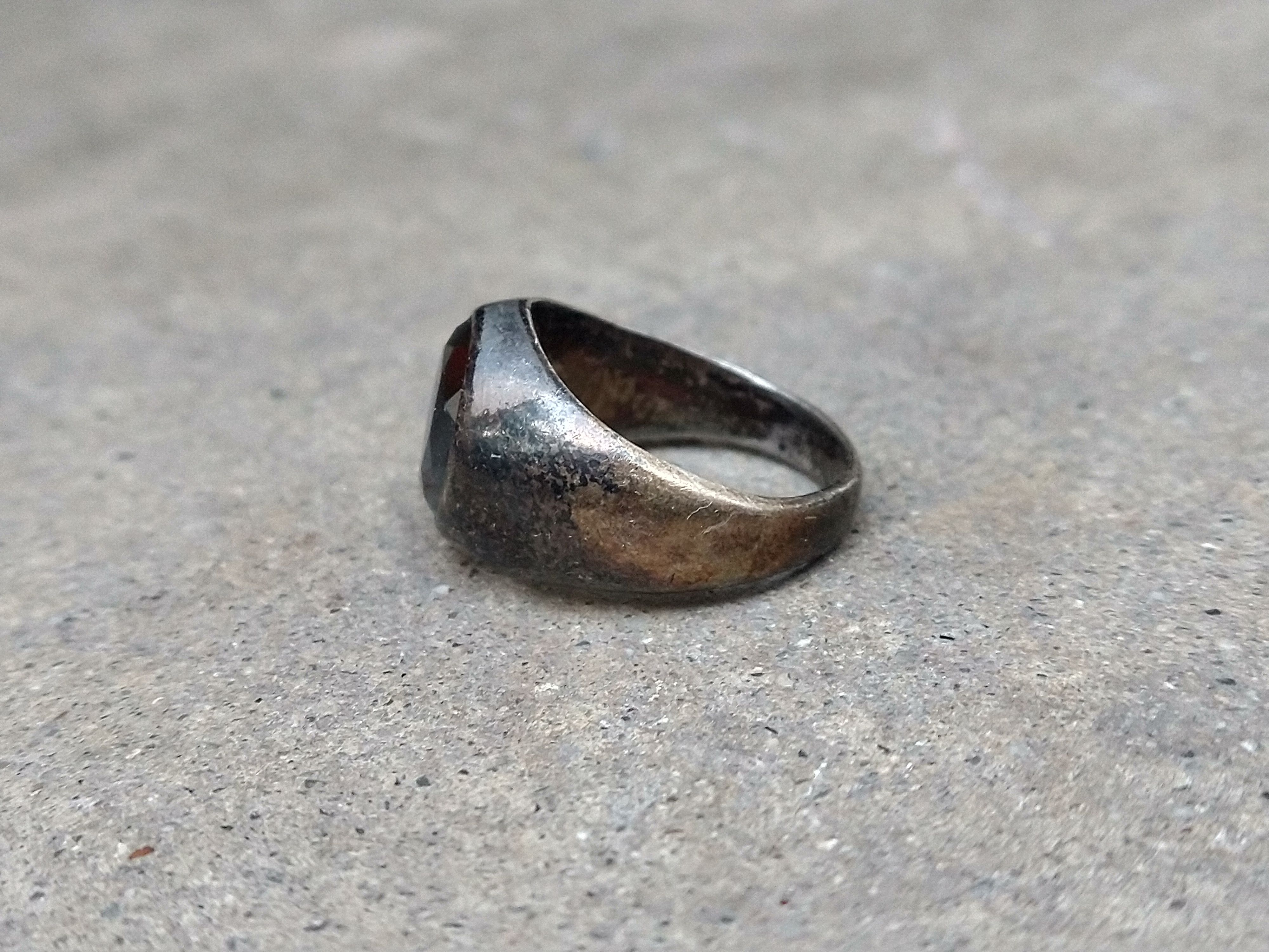 Other Vintage Sterling Silver Ring Size 9.5 Hematite Round Faceted Size ONE SIZE - 6 Thumbnail