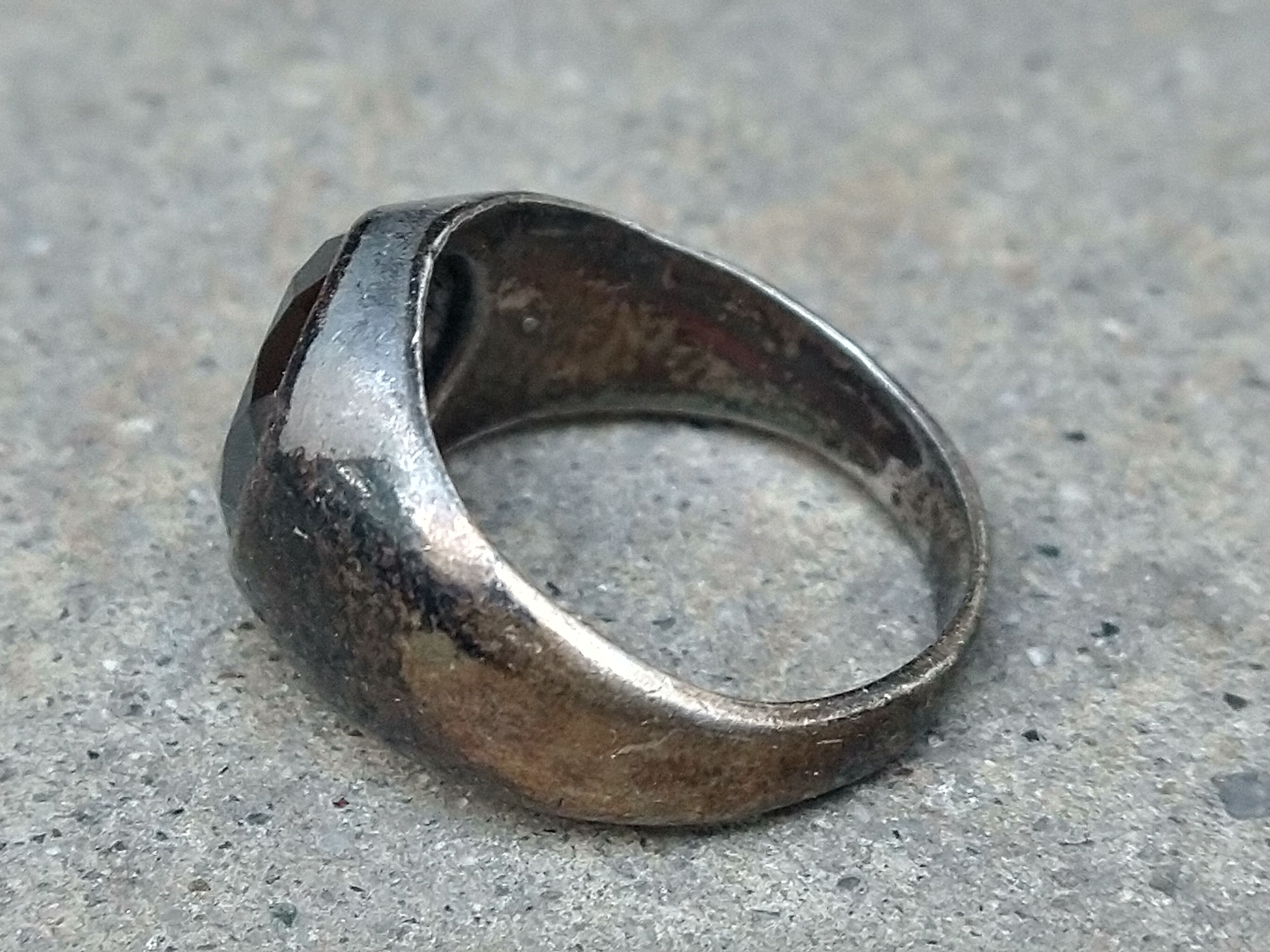 Other Vintage Sterling Silver Ring Size 9.5 Hematite Round Faceted Size ONE SIZE - 10 Thumbnail