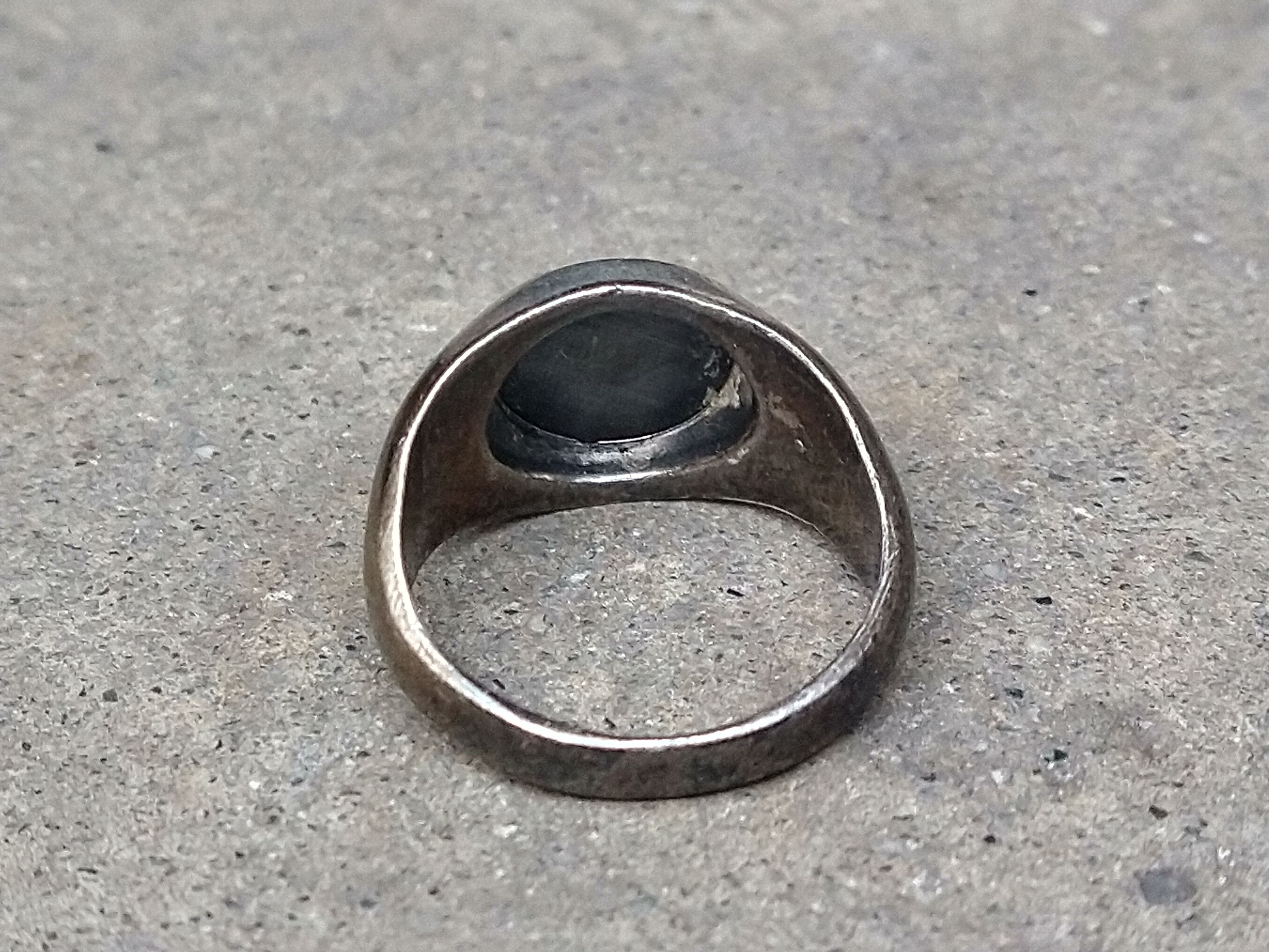 Other Vintage Sterling Silver Ring Size 9.5 Hematite Round Faceted Size ONE SIZE - 8 Thumbnail