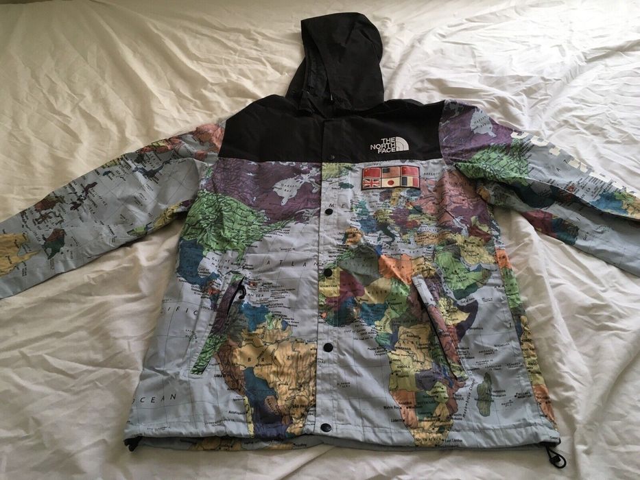 Supreme x the north 2024 face world map jacket