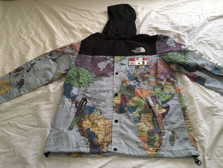 Supreme north face world deals map jacket