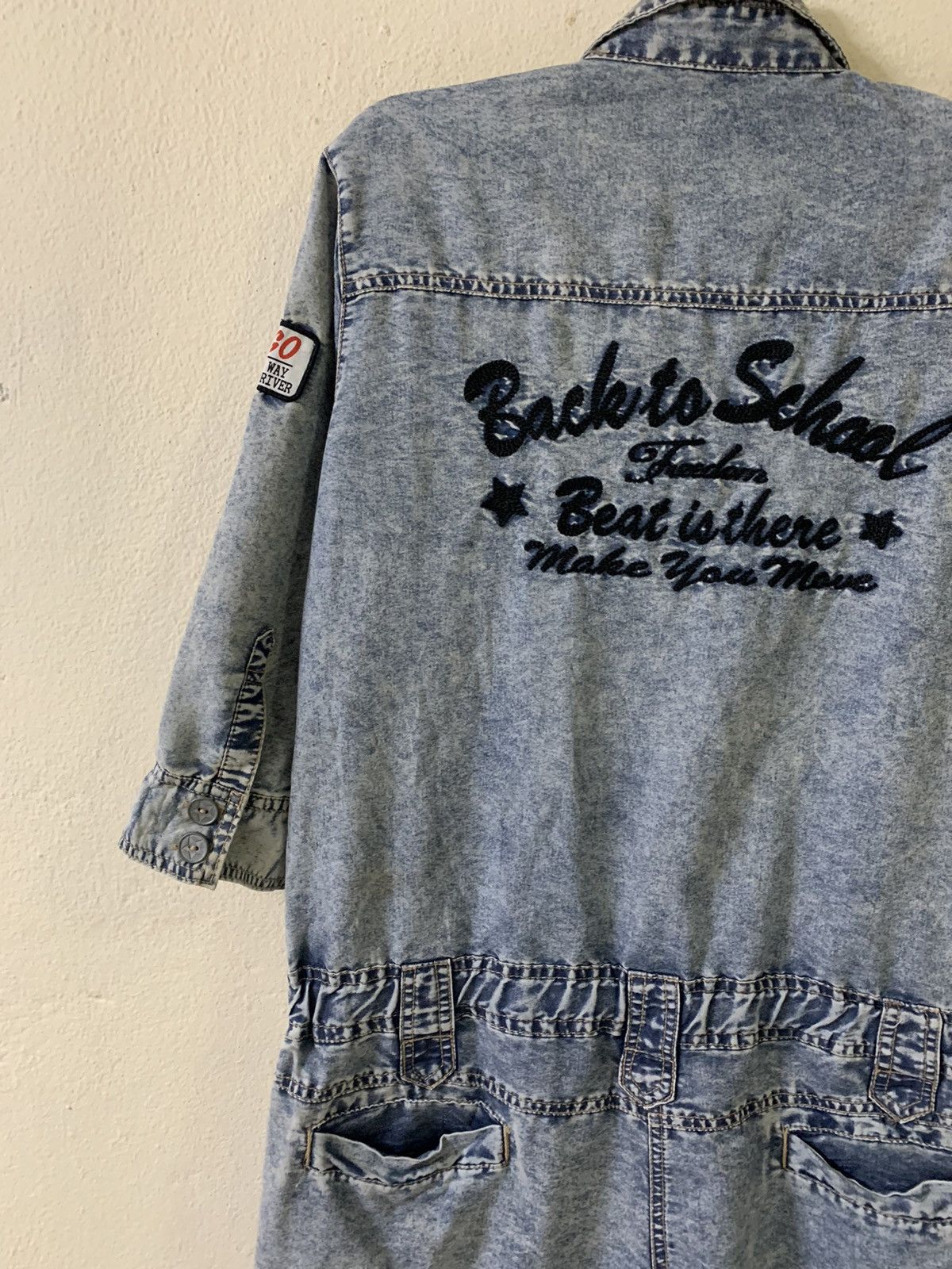 Japanese Brand Sorridere Denim Jumpsuit Overall Coverall Size 32" / US 10 / IT 46 - 11 Thumbnail