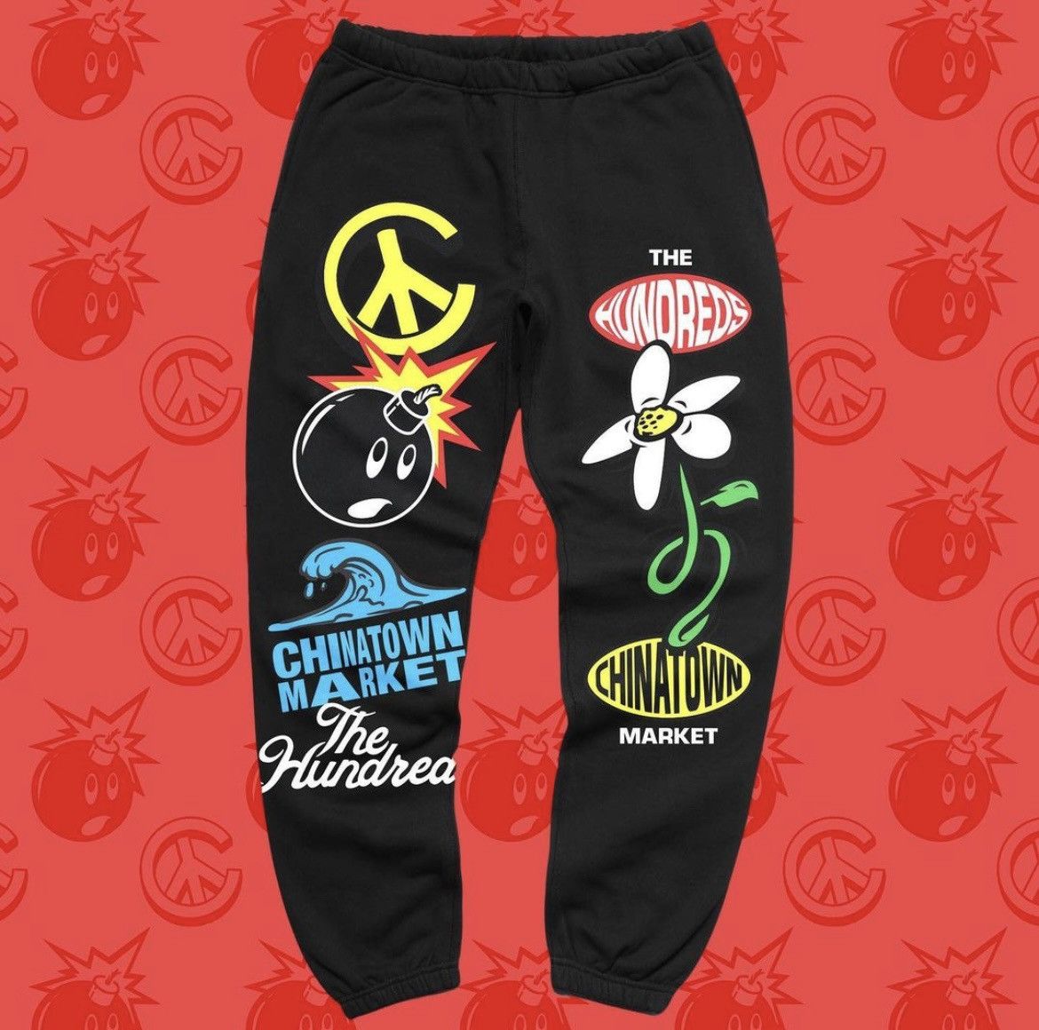 Market Chinatown Market x Bobby Hundreds Sweatpants Size US 30 / EU 46 - 1 Thumbnail