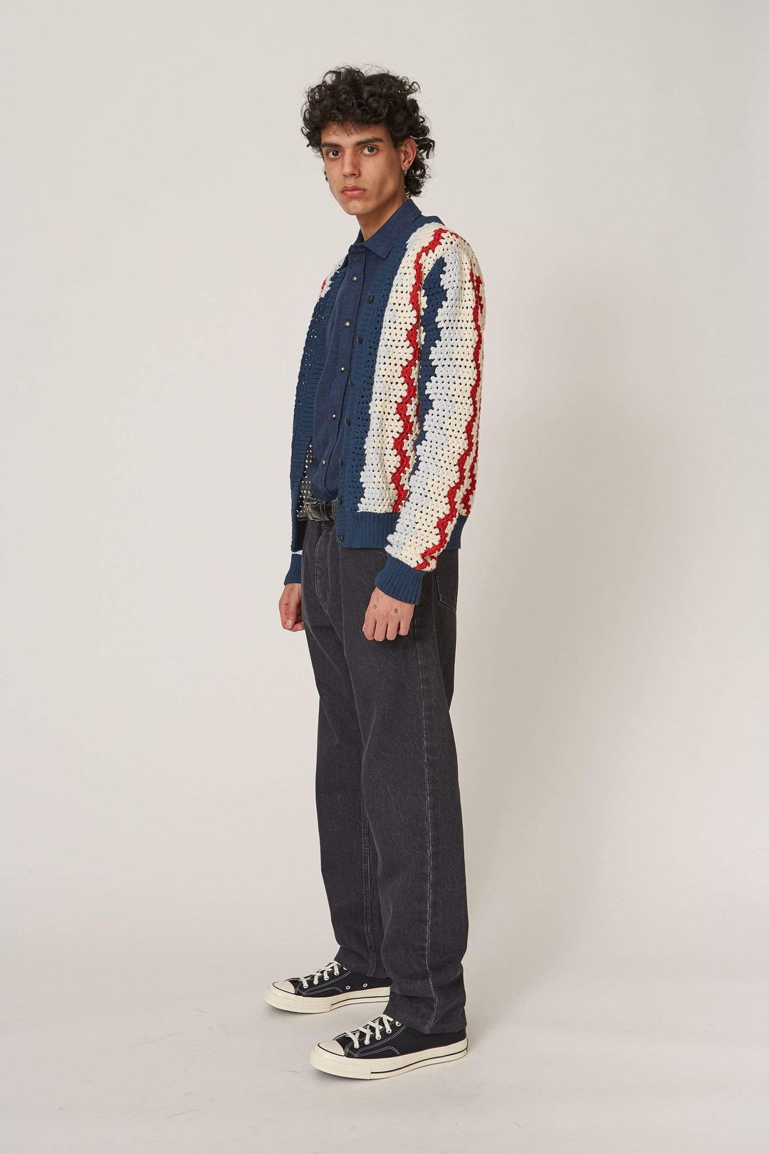 Corridor Handknit Grandpa Crochet Cardigan Size US XL / EU 56 / 4 - 4 Thumbnail