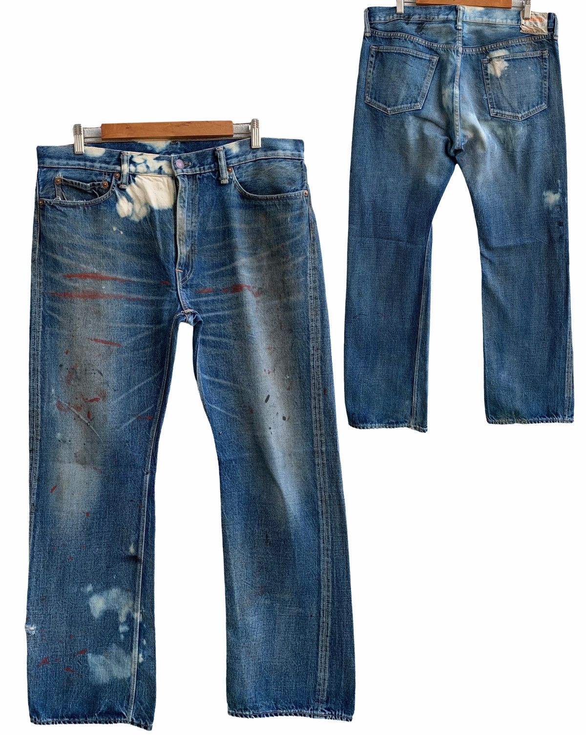Japanese Brand Vintage Distressed Ware House Jeans Size US 36 / EU 52 - 1 Thumbnail