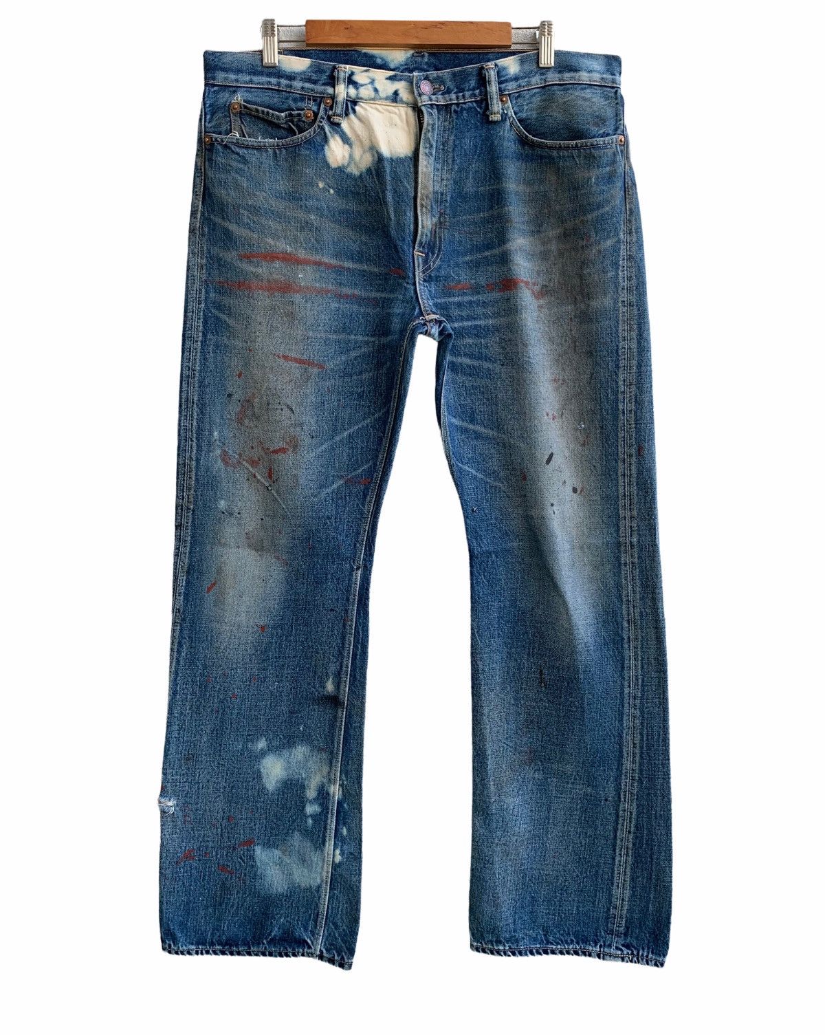 Japanese Brand Vintage Distressed Ware House Jeans Size US 36 / EU 52 - 2 Thumbnail