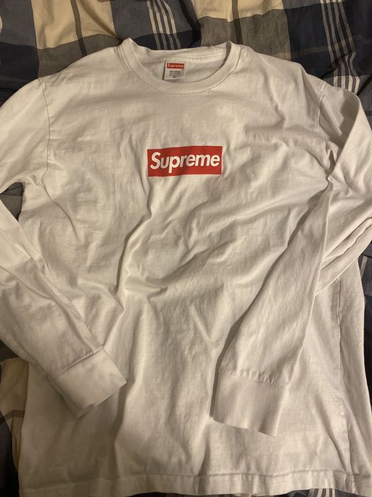 Supreme Box Logo Long-Sleeve Tee 'White' | Men's Size M