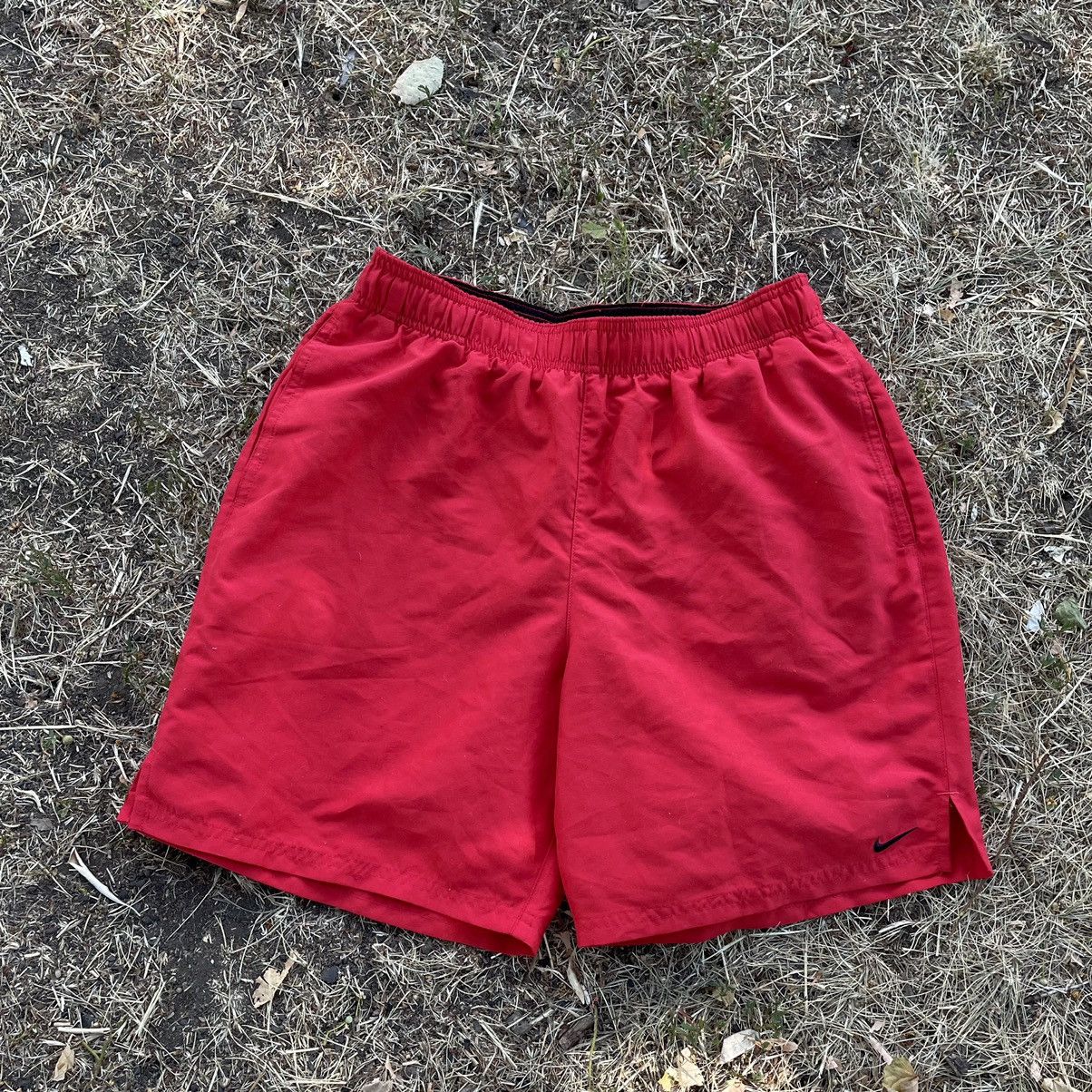 Nike Vintage Y2K Drill Nike Swoosh Logo Shorts Streetwear Size M Size US 32 / EU 48 - 2 Thumbnail