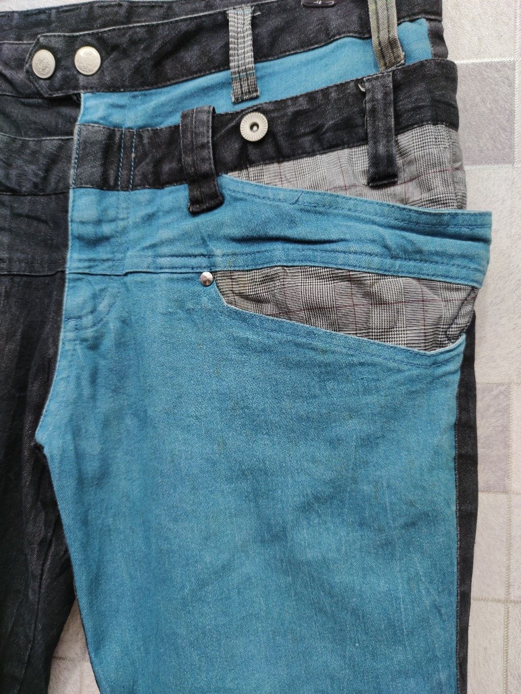 AMP × Japanese Brand AMP BY MANY DOPE Hybrid Color Double Waist Stretchy Pants Size US 32 / EU 48 - 3 Thumbnail