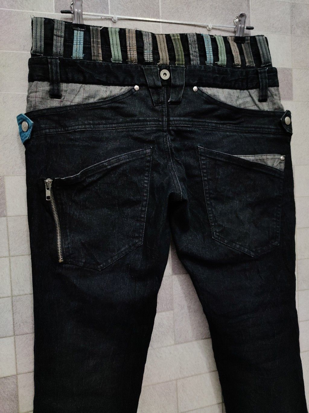 AMP × Japanese Brand AMP BY MANY DOPE Hybrid Color Double Waist Stretchy Pants Size US 32 / EU 48 - 6 Thumbnail