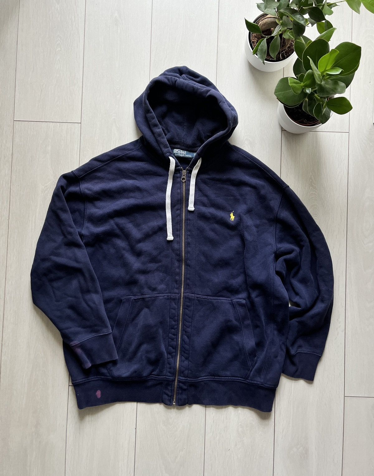 Image of Polo Ralph Lauren Vintage Polo By Ralph Laurent Zip Up Jacket Hoodie 2Xb in Blue, Men's (Size 2XL)